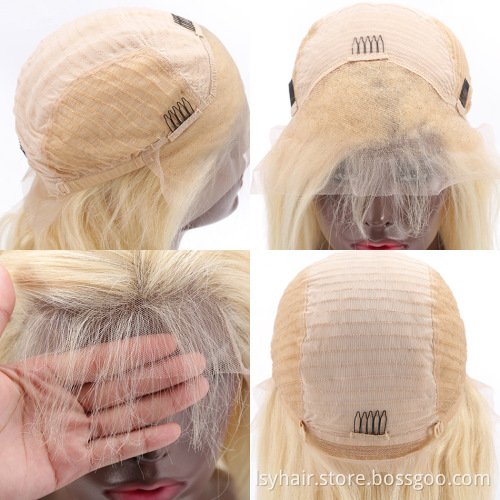 100% Virgin Blonde 613 Russian Hair Curly Front Lace Wig, Hd Transparent Film Thin Swiss Lace Wholesale Full Lace Wigs Vendors